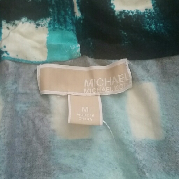 **SOLD** Michael Kors Checkered Faux wrap top NWT - Picture 3 of 5